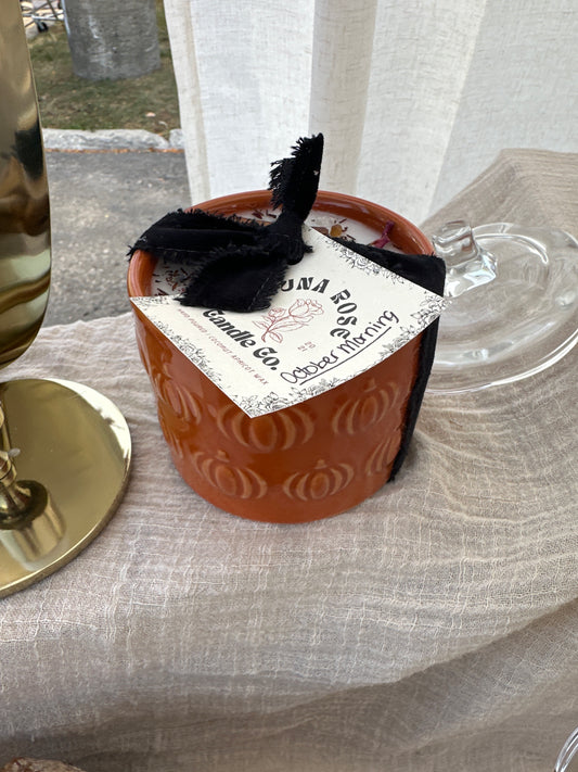 Orange ceramic w/ pumpkins